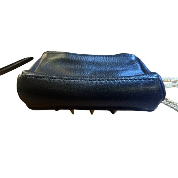 Kelsi Dagger Black Leather Mini Crossbody Bag With Gold Chain Strap - Picture 8 of 14
